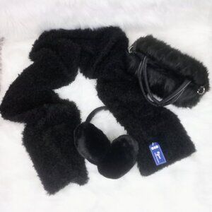Cozy Fuzzy Winter Set | Purse, Scarf & Earmuffs | Soft, Plush & Perfect for Gift